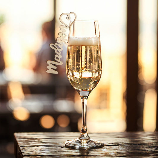 Personalized Wooden Place Cards for the Champagne Flute Name Cards Wedding Table Decoration - DigiVirt