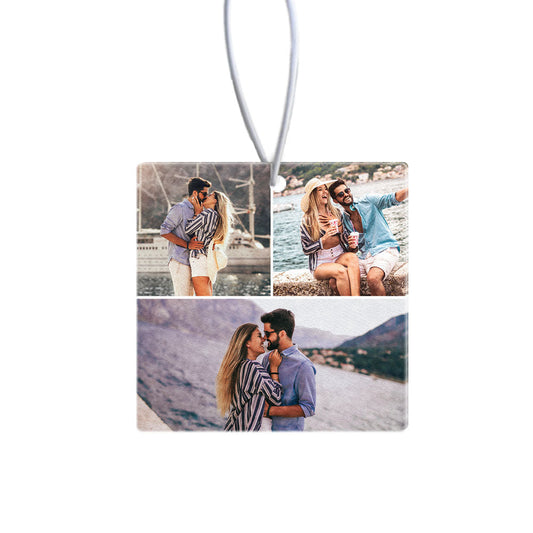 Photo Air Freshener Custom Collage Photo Rearview Mirror Ornament Gift for Friends - DigiVirt