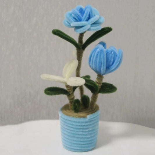 Pipe Cleaner Potted Plant Handmade Twist Stick Flowers Gift for Her or Him - DigiVirt
