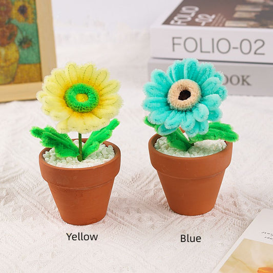 Pipe Cleaner Potted Plant Handmade Twist Stick Flowers Gift for Lover - DigiVirt