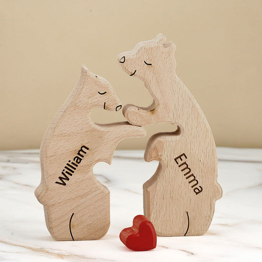 Puzzle Personalizzato Per Famiglie Con Orsi In Legno, Nomi Personalizzati, Regali Per Decorazioni Per La Casa - DigiVirt