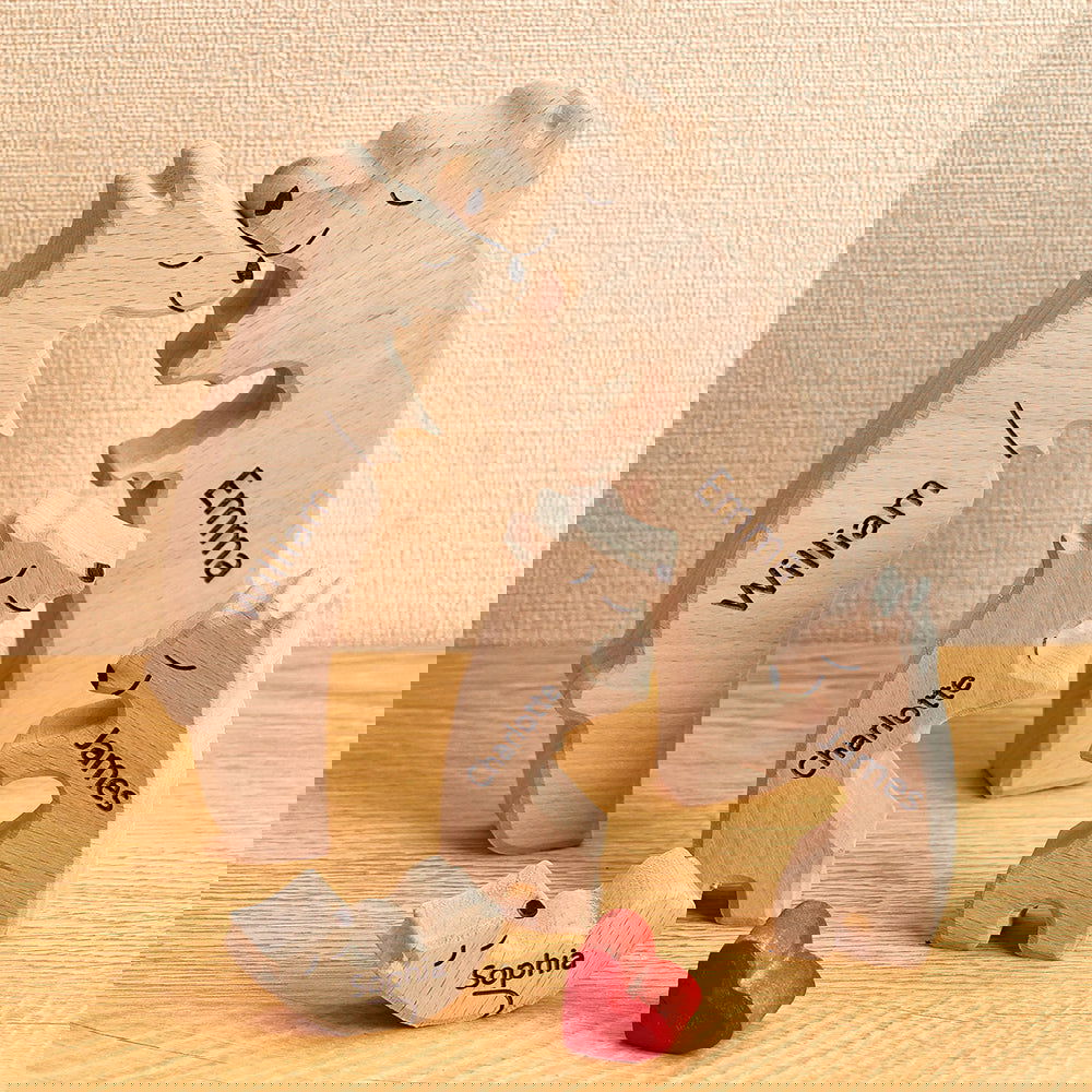 Puzzle Personalizzato Per Famiglie Con Orsi In Legno, Nomi Personalizzati, Regali Per Decorazioni Per La Casa - DigiVirt
