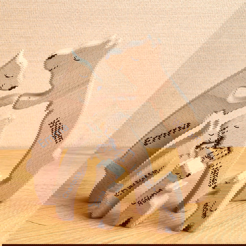 Puzzle Personalizzato Per Famiglie Con Orsi In Legno, Nomi Personalizzati, Regali Per Decorazioni Per La Casa - DigiVirt