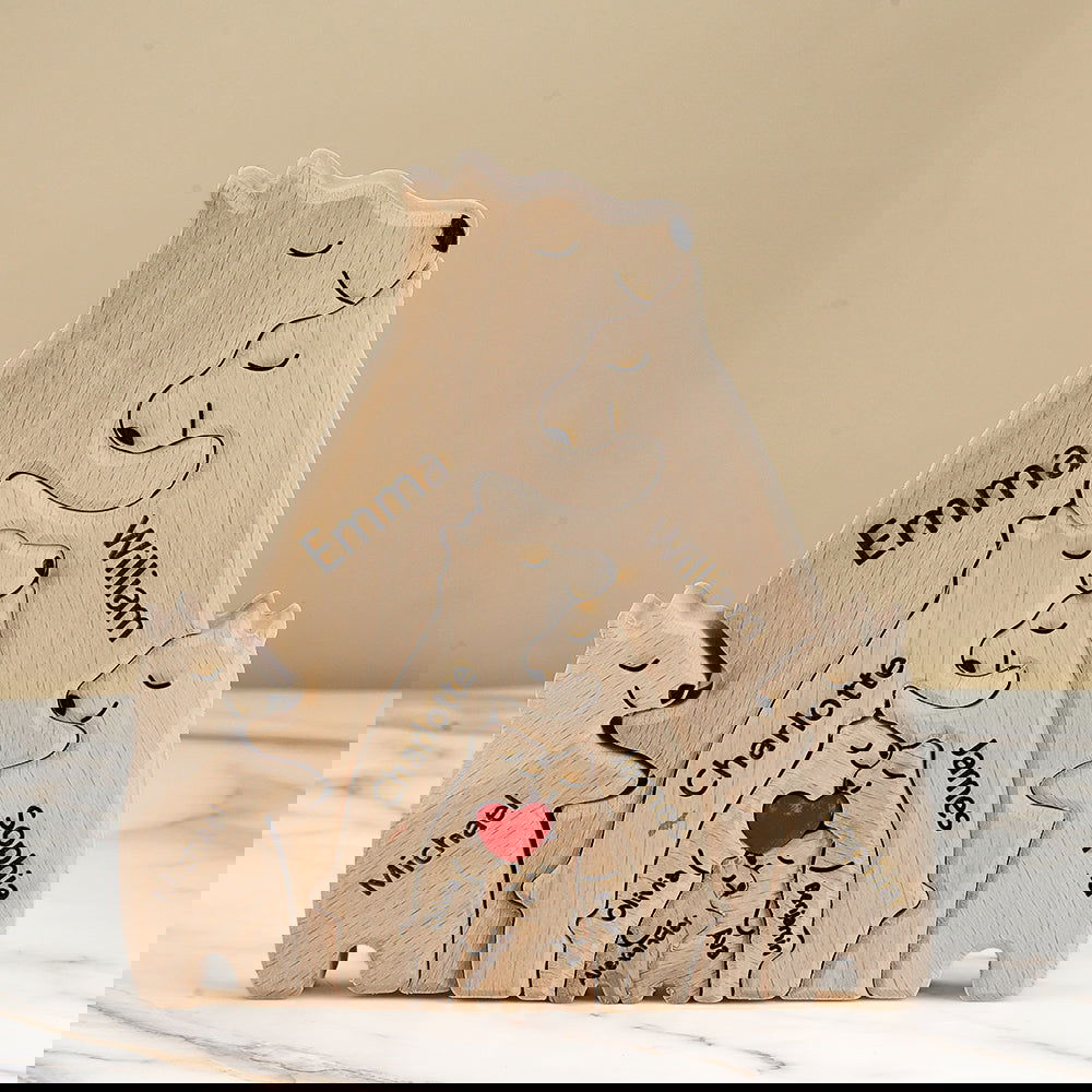 Puzzle Personalizzato Per Famiglie Con Orsi In Legno, Nomi Personalizzati, Regali Per Decorazioni Per La Casa - DigiVirt