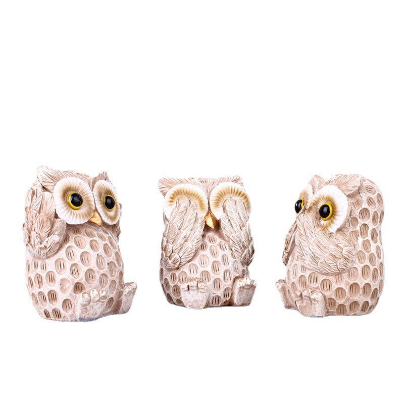 Resin Crafts European Style Cute and Cute Owl Wine Cabinet, Living Room, Office Table, Home Decoration - DigiVirt
