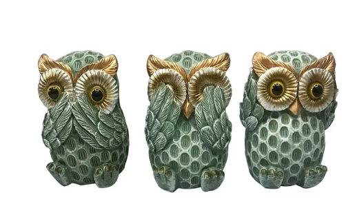 Resin Crafts European Style Cute and Cute Owl Wine Cabinet, Living Room, Office Table, Home Decoration - DigiVirt