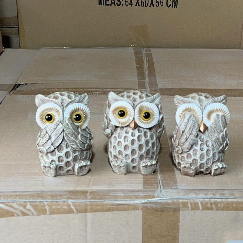 Resin Crafts European Style Cute and Cute Owl Wine Cabinet, Living Room, Office Table, Home Decoration - DigiVirt