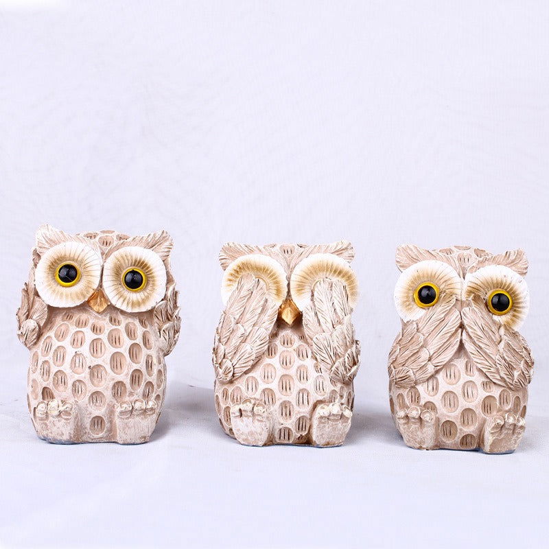 Resin Crafts European Style Cute and Cute Owl Wine Cabinet, Living Room, Office Table, Home Decoration - DigiVirt