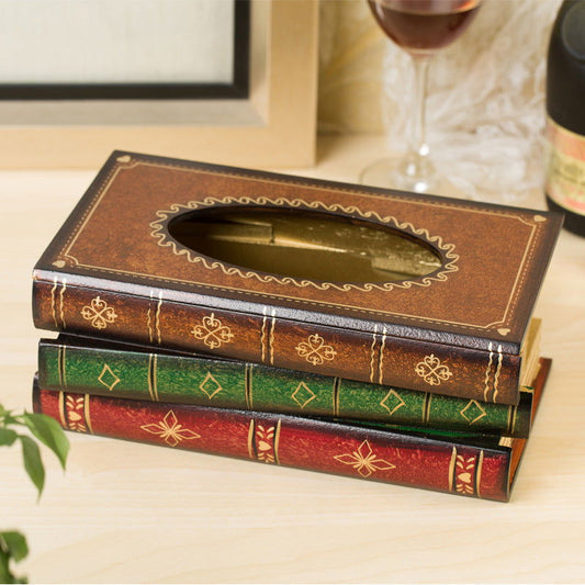 Retro European-style Imitation Book Tissue Box Hand-painted Book-shaped Art Paper Box Restaurant Table Ornaments - DigiVirt