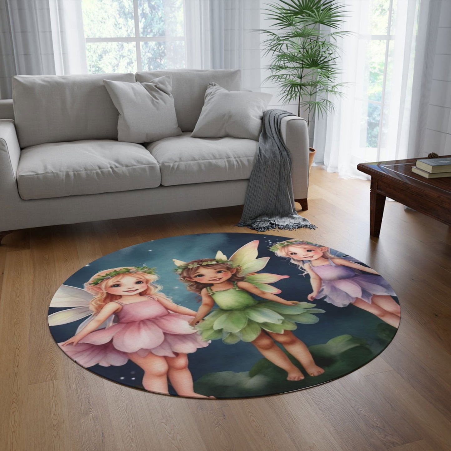 Round Rug with Fairies for Children's room - DigiVirt