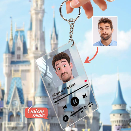 Scannable Spotify Code Comic Filter Plaque Keychain Music and Photo Acrylic Gifts for BFF - DigiVirt