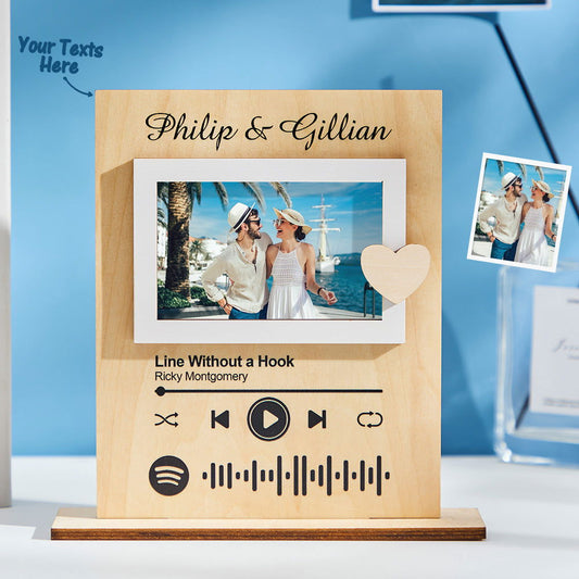 Scannable Spotify Code Film Picture Frame Custom Standing Photo Wood Frame Valentine's Day Gifts - DigiVirt