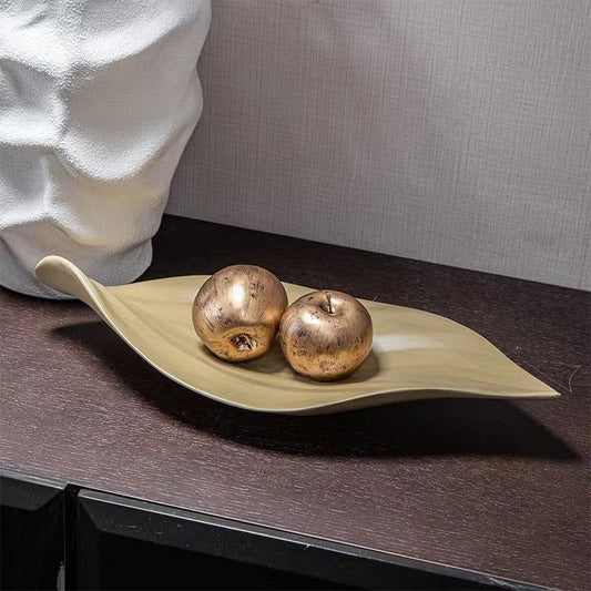 Simple Modern Creative Resin Leaf Fruit Plate Home Accessories Nordic Living Room Coffee Table Dining Table Storage Fruit Plate Ornaments - DigiVirt