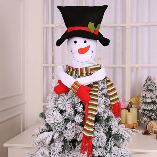 Snowman Christmas Tree Topper with Red Mittens and Draping Scarf Festive Christmas Tree Decoration - DigiVirt