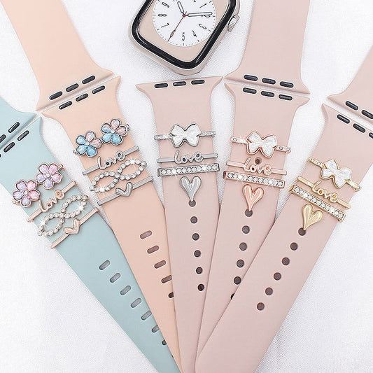Suitable For Apple Watch Band Decorative Ring Apple Watch Universal Silicone Watch Band Decorative Ring Decorative Nail - DigiVirt