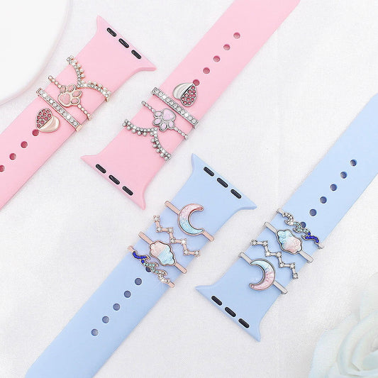 Suitable For Apple Watch Band Decorative Ring Apple Watch Universal Silicone Watch Band Decorative Ring Decorative Nail - DigiVirt