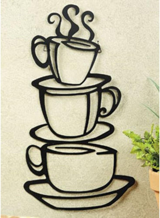 Super Z Outlet Black Coffee Cup Silhouette Metal Wall Art for Home Decoration, Java Shops, Restaurants, Gifts - DigiVirt