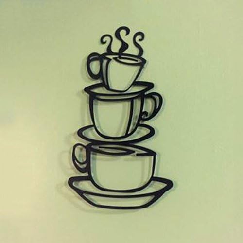 Super Z Outlet Black Coffee Cup Silhouette Metal Wall Art for Home Decoration, Java Shops, Restaurants, Gifts - DigiVirt