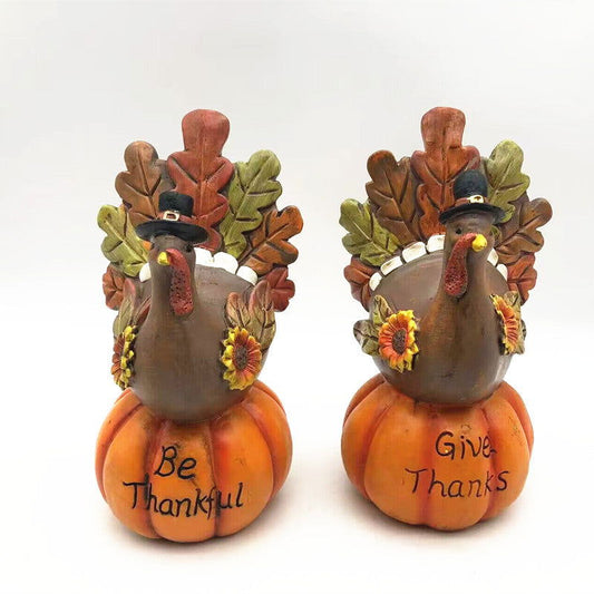 Thanksgiving Harvest Festival Turkey Pumpkin Shape Indoor And Outdoor Home Decoration Rustic Turkey Pumpkin stack decor - DigiVirt