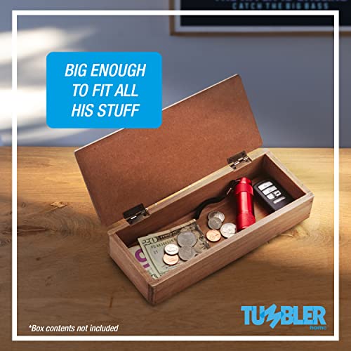 Tumbler Home Gone Fishing Wood Box - Holds Coins, Keys and Wallet - Father's Day Gift, Gifts for Fisherman, Gift for Dad, Christmas Gift - DigiVirt