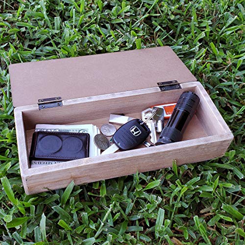 Tumbler Home Gone Fishing Wood Box - Holds Coins, Keys and Wallet - Father's Day Gift, Gifts for Fisherman, Gift for Dad, Christmas Gift - DigiVirt