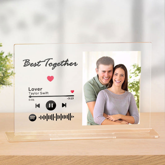 Unique Scannable Spotify Code Plaque Custom Photo Plaque Gift For Him - DigiVirt