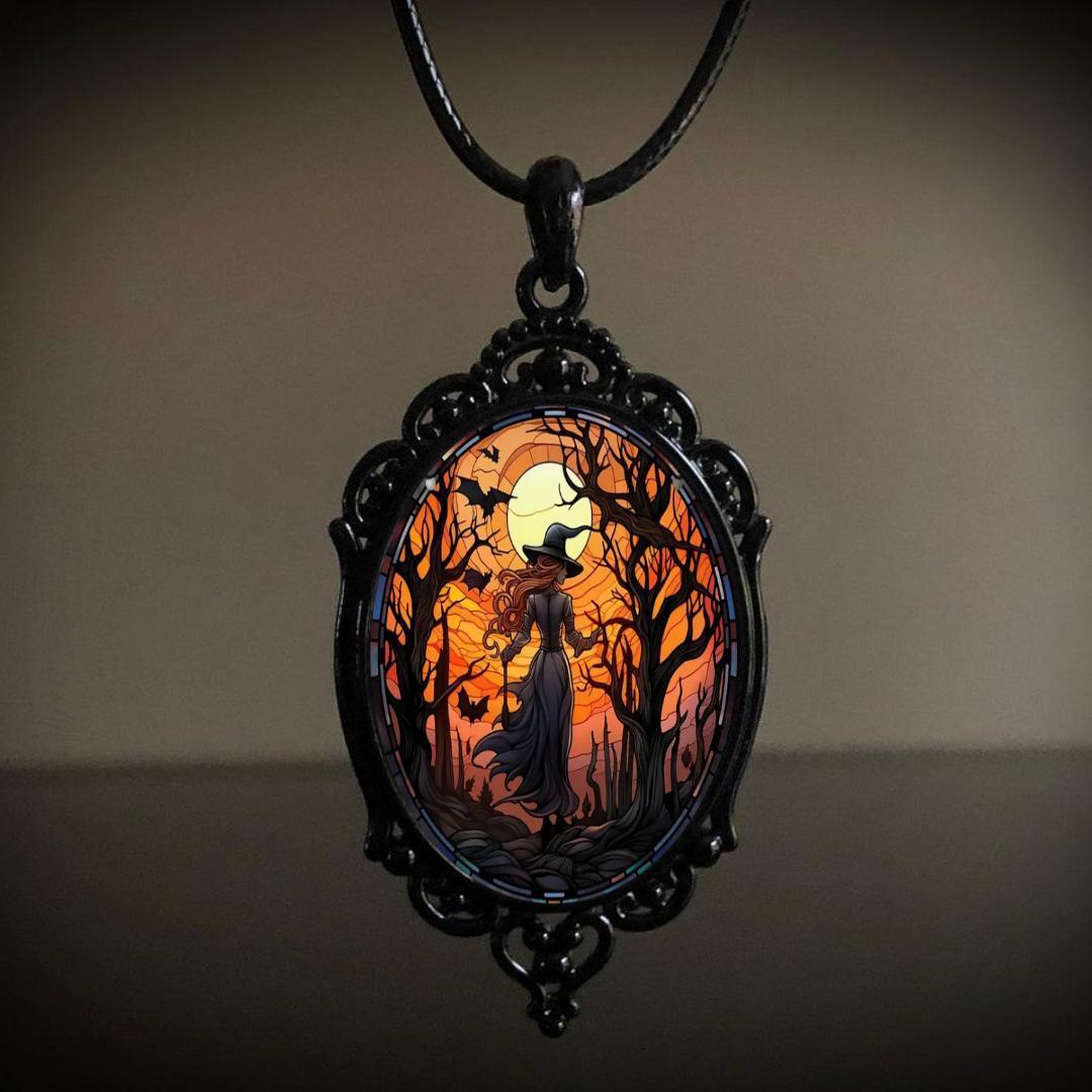Vintage Gothic Halloween Pendant Necklace - DigiVirt