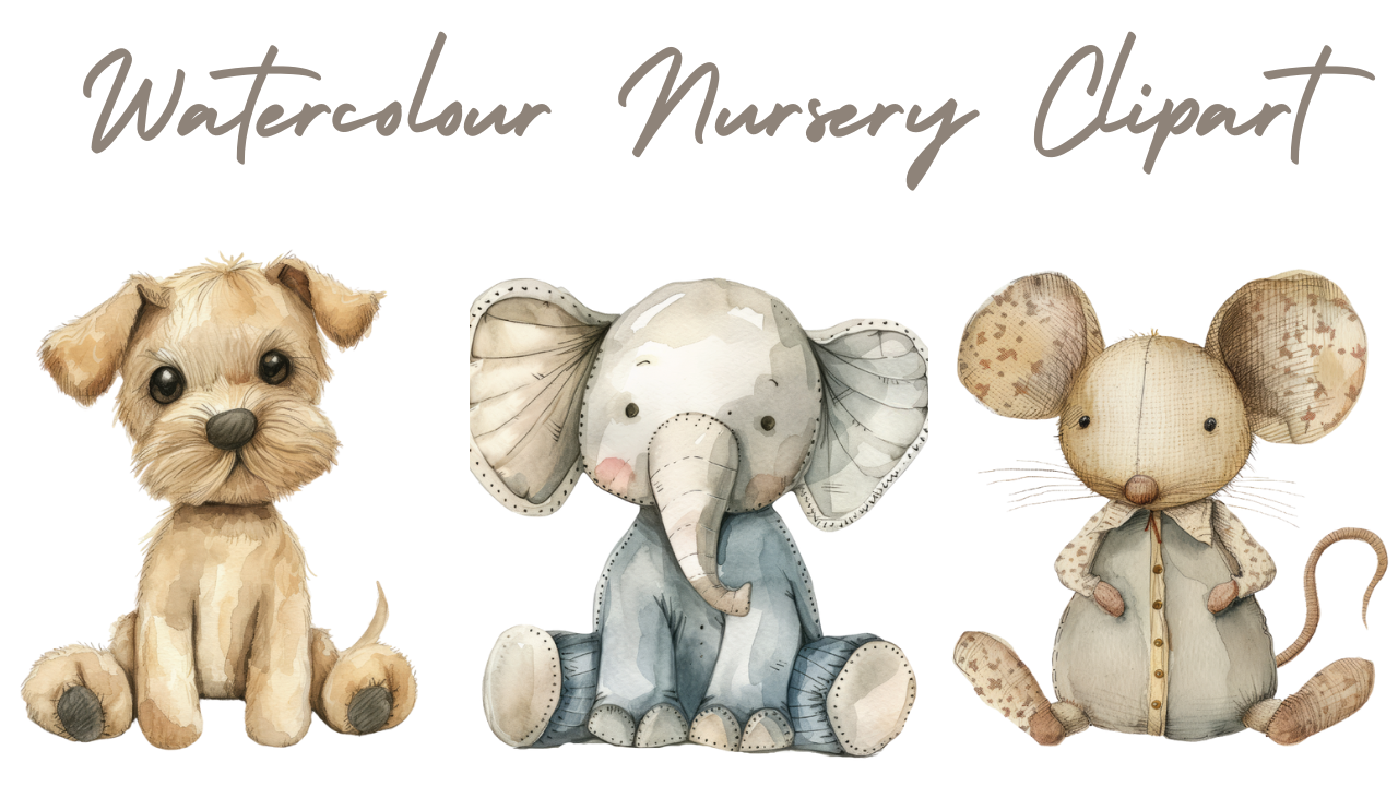 Watercolour Nursery Animal Clipart Bundle - DigiVirt