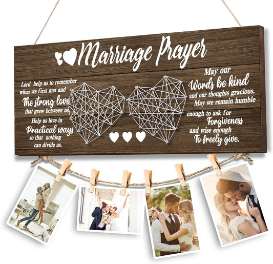 Wedding Gifts Bridal Shower Gifts for Bride and Groom Engagement Gifts for couple Valentine‘s Day Present for Husband and Wife Newlywed Marriage Prayer Photo Holder - DigiVirt