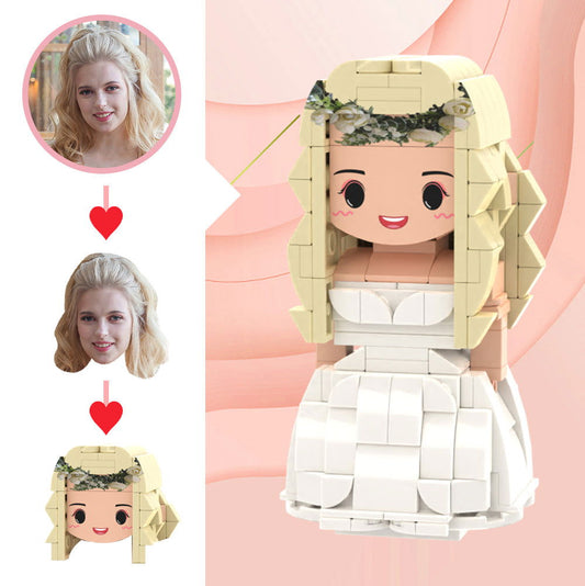 Wedding Gifts Luxury Wedding Dresses Brick Figures Custom Head Cute Brick Figures Small Particle Block Toy - DigiVirt