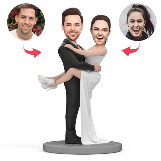 Wedding Pose Custom Bobblehead With Engraved Text - DigiVirt