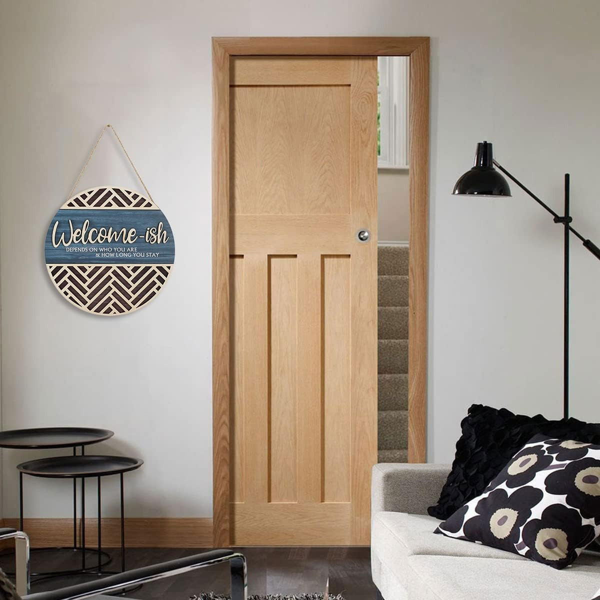 Welcome-ish Three-dimensional 3D Wooden Door Listed Wooden Crafts Home Decoration - DigiVirt