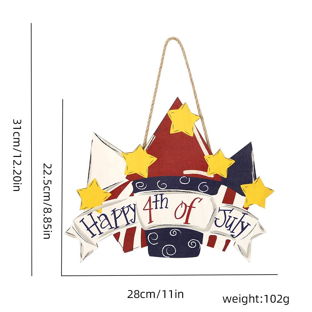 Welcome Door Sign 4th of July Independence Day Decorations Front Door Hanger Gifts - DigiVirt