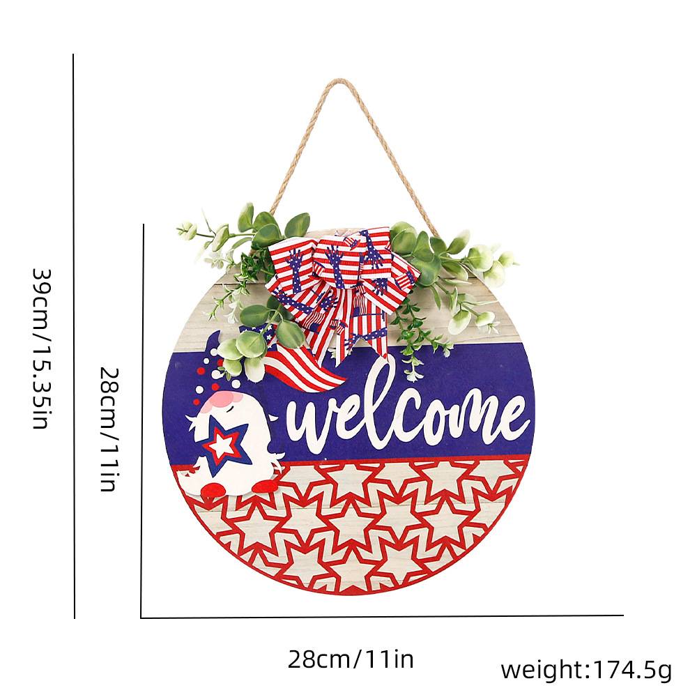 Welcome Door Sign 4th of July Independence Day Decorations Front Door Hanger Gifts - DigiVirt