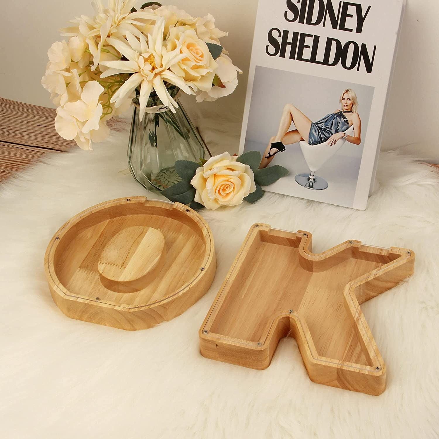 Wooden 26 Letter Piggy Bank Wooden Funny English Letter Piggy Bank Crafts - DigiVirt