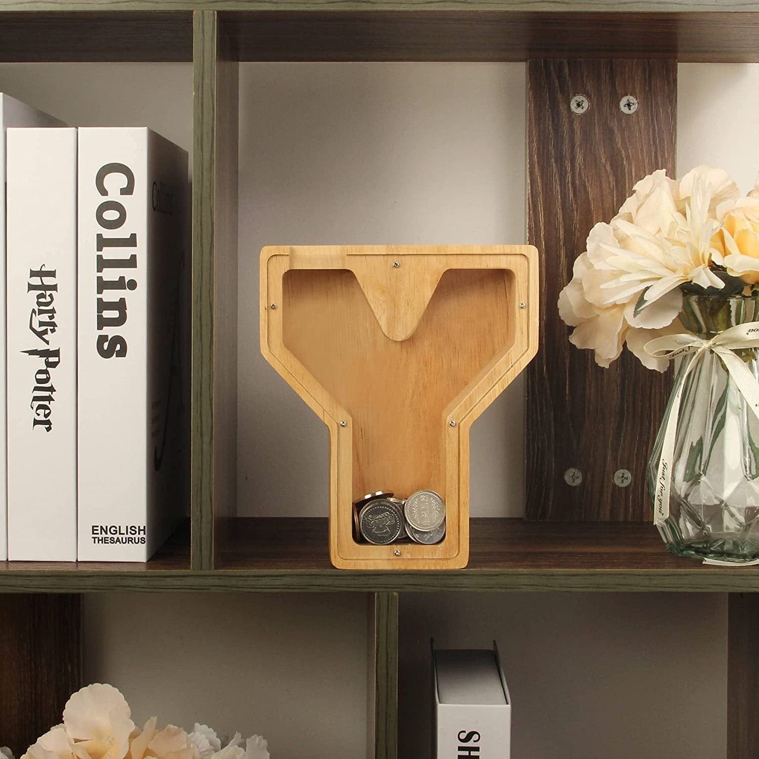Wooden 26 Letter Piggy Bank Wooden Funny English Letter Piggy Bank Crafts - DigiVirt