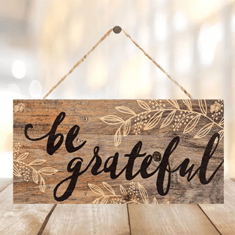 Wooden Crafts Door Plate Rectangular Logo Creative Decorative Plate Home Pendant - DigiVirt