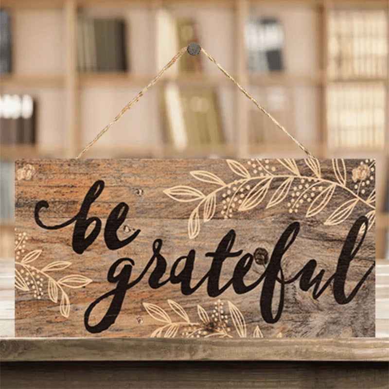 Wooden Crafts Door Plate Rectangular Logo Creative Decorative Plate Home Pendant - DigiVirt