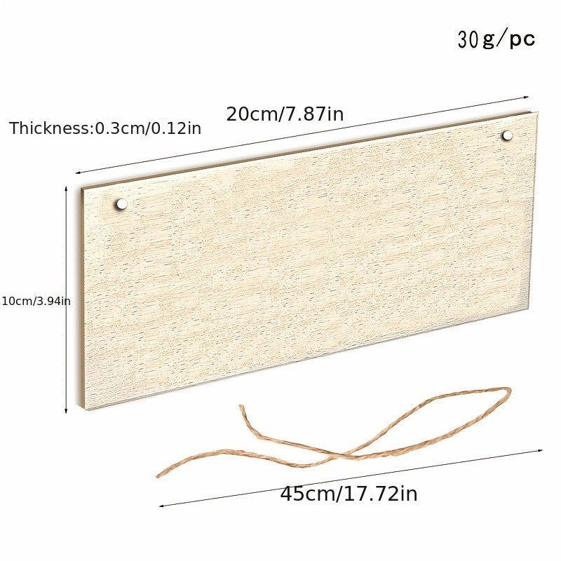 Wooden Crafts Door Plate Rectangular Logo Creative Decorative Plate Home Pendant - DigiVirt