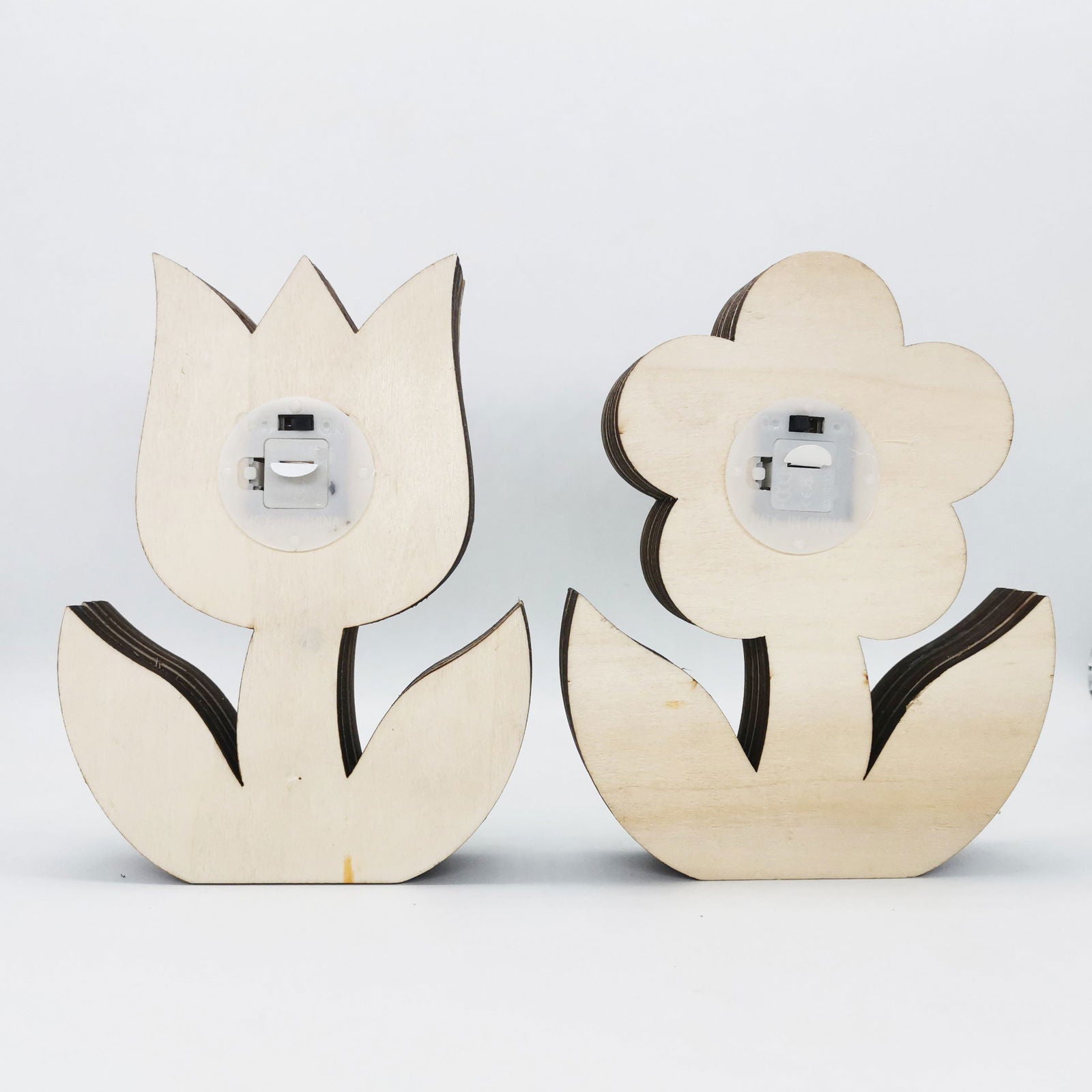 Wooden Flowers Lighting Creative Spring Painted Butterfly LED Craft Ornaments - DigiVirt