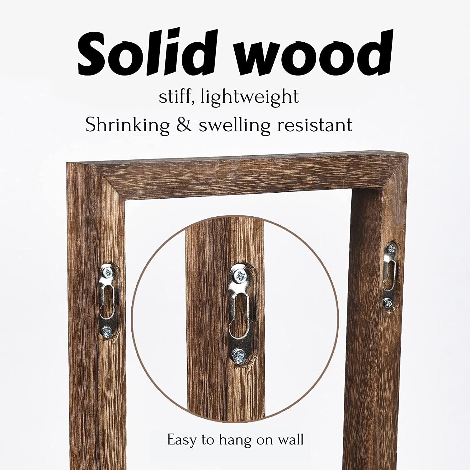 Wooden Photo Frame Wall Rack Creative Square Home Living Room Wall Rack Wooden Wall-mounted Rack - DigiVirt