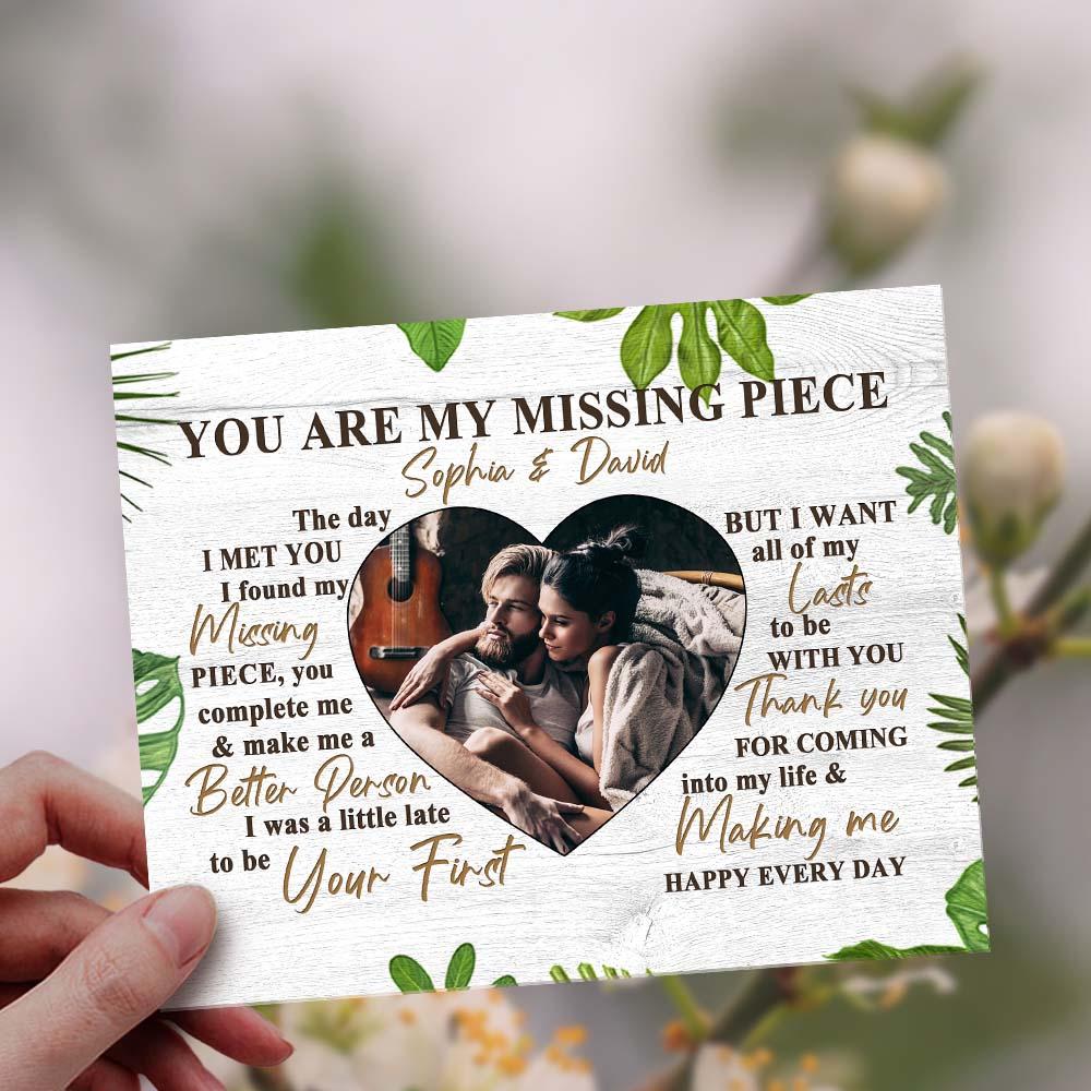 You Are My Missing Piece Custom Photo Plaque Couple Photo Acrylic Plaque Personalized Home Decor for Him - DigiVirt