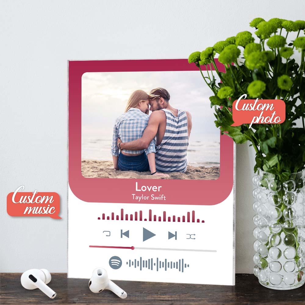 custom Music Photo Glass Plaque Fashion Plaque Home Decor Gift For Him - DigiVirt