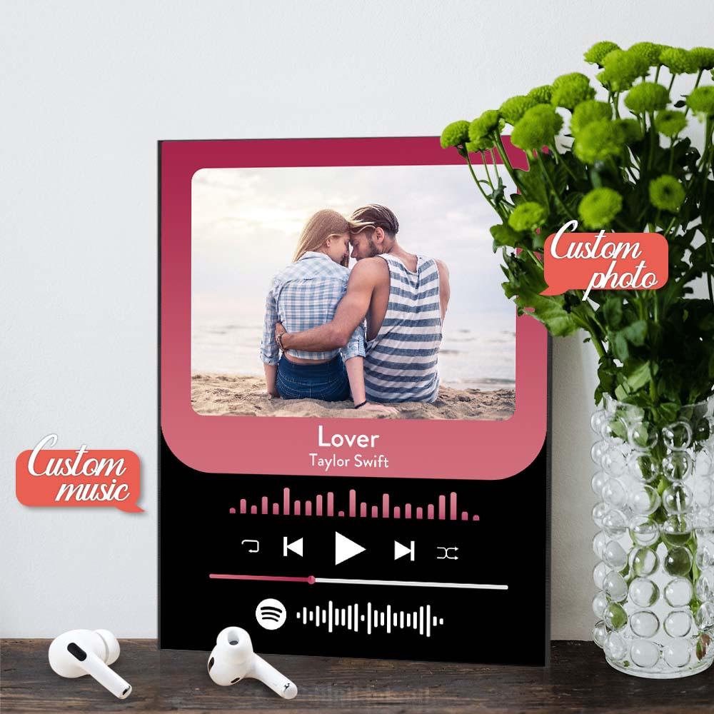 custom Music Photo Glass Plaque Fashion Plaque Home Decor Gift For Him - DigiVirt
