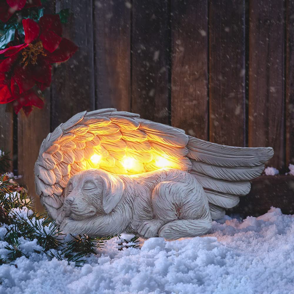 iHeartDogs Dog Memorial Gifts - Forever My Guardian Angel Garden Solar Light - Pet Memorial Stone - DigiVirt