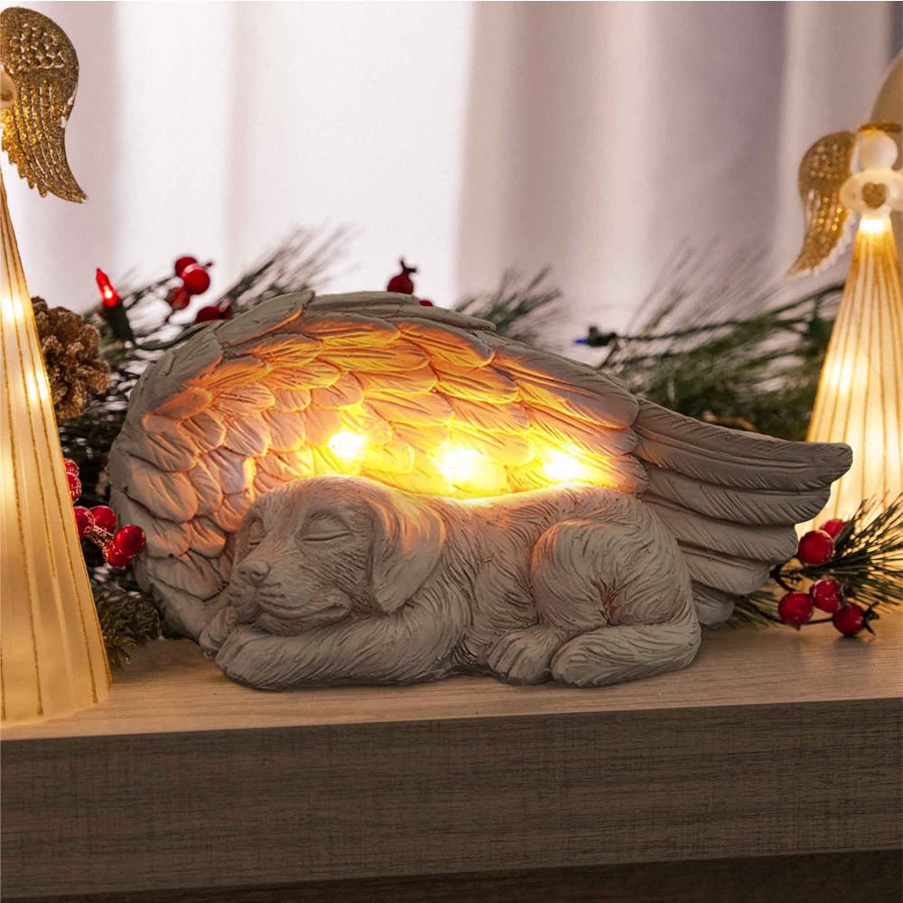 iHeartDogs Dog Memorial Gifts - Forever My Guardian Angel Garden Solar Light - Pet Memorial Stone - DigiVirt